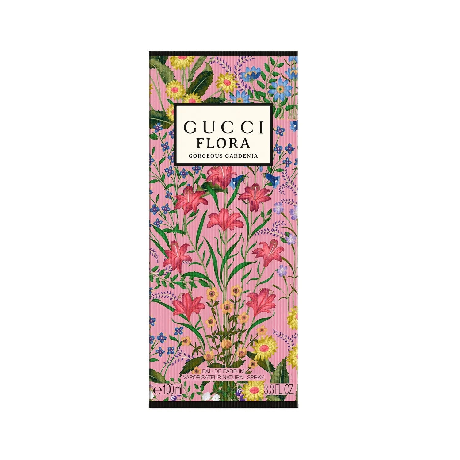 Flora Gorgeous Gardenia Gu*ci EDP pink bottle